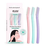 Buy Plush Flawless & Reusable Face & Eyebrow Razor for Women – Pack of 3 | Also for Upperlips, Forehead, Sideburns and Eyebrow | Painless and Instant Hair Removal at Home - Purplle