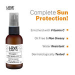 Buy Love Earth Vitamin C Sunscreen SPF-50 For Sun's UVA, UVB Ray Protection With Vitamin C & Essential Oils For All Skin Types 50 ml - Purplle