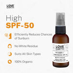Buy Love Earth Vitamin C Sunscreen SPF-50 For Sun's UVA, UVB Ray Protection With Vitamin C & Essential Oils For All Skin Types 50 ml - Purplle