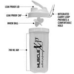 Buy MuscleXP Gym Shaker PRO XP Mixer 100% Leakproof Guarantee Shaker Blender 700 ml, For Protein, Pre Workout and BCAAs, BPA Free Material Sipper Bottle (White) - Purplle