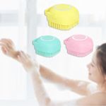 Buy Favon Silicone Soft Cleaning Body Bath Brush With Shampoo Dispenser Plus Back Scrubber Bath Brush Washer For Dead Skin Removal Bath Body (100) Gms) - Purplle