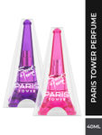 Buy Sweet Heart Pink and Purple Paris Tower Long Lasting Imported Eau De Parfum, 40ml (Pack Of 2) - Purplle