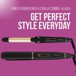 Buy Havells HC4055 Hair Straightener and Curler Combo, Straightens and Curls, Suitable for all Hair Types (Black and Chrome) - Purplle