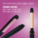 Buy Havells HC4055 Hair Straightener and Curler Combo, Straightens and Curls, Suitable for all Hair Types (Black and Chrome) - Purplle