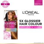 Buy L'Oreal Paris Casting Creme Gloss Hair Color With Glycolic Gloss Complex | Ultra Visible Shade 634 - Caramel Brown | 60ml + 40ml + 60g - Purplle