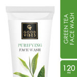 Buy Good Vibes Green Tea Purifying Face Wash (Tube) | Deep Cleansing, Prevents Acne | With Aloe Vera | No Parabens, No Mineral Oil, No Animal Testing (120 ml) - Purplle