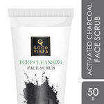 Buy Good Vibes Activated Charcoal Deep Cleansing Face Scrub in Tube (50 g) - Purplle