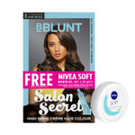 Buy BBLUNT Salon Secret High Creme Hair Colour Chocolate Dark Brown - FREE Nivea Cream (100g+8ml) - Purplle