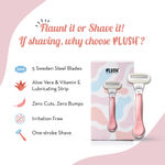Buy Plush- 5 Blade Body Razor + All Natural Shaving Gel - Purplle