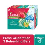 Buy Fiama Gel Bathing Bar Fresh Celebration pack, with 3 unique gel bars, with skin conditioners for moisturized skin, 125g soap (Pack of 3), Blue - Purplle