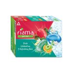 Buy Fiama Gel Bathing Bar Fresh Celebration pack, with 3 unique gel bars, with skin conditioners for moisturized skin, 125g soap (Pack of 3), Blue - Purplle