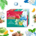 Buy Fiama Gel Bathing Bar Fresh Celebration pack, with 3 unique gel bars, with skin conditioners for moisturized skin, 125g soap (Pack of 3), Blue - Purplle