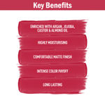 Buy NY Bae Argan Oil Infused Matte Lipstick Runway Range - First Look 1 (4.5 g) | Pink | Creamy Matte Finish | Enriched with Argan Oil | Rich Colour Payoff | Full Coverage | Long lasting | Smudgeproof | Weightless | Cruelty Free - Purplle