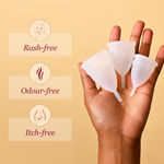Buy Carmesi Menstrual Cup for Women | Large Size - With Free Pouch | Rash-Free, Itch-Free, Odour-Free | 8-10 hours of Leaks-Free Comfort | 100% Biocompatible Medical-Grade Silicone Cups - Purplle