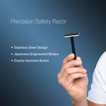 Buy Bombay Shaving CompanyA Black PrecisionA Safety Razor +A 5 Stainless StilA Feather BladesA Combo for Men | Anti Slip Grip | Eliminates Nicks & Cuts, Black 400 gm - Purplle