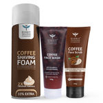 Buy Bombay Shaving Company Coffee Revitalising Kit (Set of 3) | Deep Cleansing Set & De-Tan removal Coffee Face wash, Face Scrub Pack & Shaving foam 400 gm - Purplle