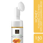Buy Good Vibes Honey Moisturizing Foaming Face Wash With Deep Cleansing Brush | No Parabens, No Sulphates, No Mineral Oil, No Animal Testing (150 ml) - Purplle