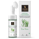 Buy Good Vibes Tea Tree Foaming Gentle Cleansing Face Wash With Deep Cleansing Brush | Anti-Acne, Oil Control For Acne-Prone Skin & Oily Skin | No Parabens, No Sulphates, No Mineral Oil, No Animal Testing (150 ml) - Purplle