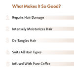 Buy mCaffeine Latte Coffee  Hair Cream with Coconut Milk | Post Shower Moisturization for Smooth & Shiny Hair | Reduces Dryness & Frizz | For Men & Women | 50 gm - Purplle