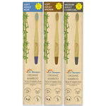 Buy DR. MOREPEN Organic Bamboo Toothbrush For Adults - Blue, Brown & Charcoal 3 Pcs - Purplle
