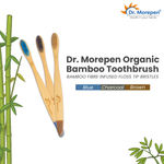 Buy DR. MOREPEN Organic Bamboo Toothbrush For Adults - Blue, Brown & Charcoal 3 Pcs - Purplle