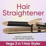 Buy VEGA 3 in 1 Hair Styler, Straightener, Curler & Crimper (VHSCC-01), Black & Gold - Purplle