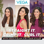 Buy Vega 3 in 1 Keratin Hair Styler (India's No.1* Hair Styler Appliance Brand) Straightener, Curler and Crimper (VHSCC-03), Rose Gold - Purplle
