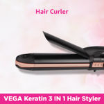 Buy Vega 3 in 1 Keratin Hair Styler (India's No.1* Hair Styler Appliance Brand) Straightener, Curler and Crimper (VHSCC-03), Rose Gold - Purplle