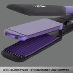 Buy Vega 2 in 1 Hair Styler (India's No.1* Hair Styler Appliance Brand) Straightener and Crimper (VHSC-01), Black - Purplle