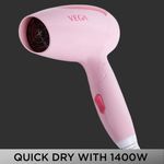 Buy VEGA Go Lite 1400 Hair Dryer (Pink) - Purplle