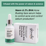 Buy Aryanveda Glowelle Neem & 2% BHA Acne Busting Face Serum | For Acne, Excessive Oil and Blackheads Control - 30 ML - Purplle