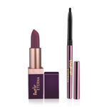 Buy Dazller Eterna Lip Eleganz Lipstick (Matte) 4g + Kajal Supreme Max Herbal 0.35g | Infused with Herbals | Smudge-proof | M1021 (Penny) - Purplle