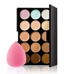 Buy Me-On MeNow Pack of 15 Color Concealer Palette and Beauty Blender for Smooth Makeup Finish - Purplle