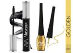 Buy AYA Combo Pack of Waterproof Eyeliner, Golden (5 ml) and Waterproof Long Lasting Mascara, Black (10 ml) - Purplle