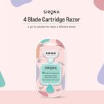 Buy Sirona Hair Removal Razor for Women with Aloe Vera & Vitamin E Lubrication – 1 Pcs with 4 Swedish Stainless Steel Blade & Replaceable Cartridge for Clean & Effective Shave - Purplle