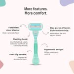 Buy Sirona Hair Removal Razor for Women with Aloe Vera & Vitamin E Lubrication – 1 Pcs with 4 Swedish Stainless Steel Blade & Replaceable Cartridge for Clean & Effective Shave - Purplle