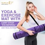 Buy MuscleXP EVA Yoga Mat with Carrying Strap for Gym Workout and Yoga Exercise with 6mm Thickness, Anti-Slip Yoga Mat for Men & Women Fitness (Purple) - Purplle