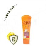 Buy Lotus Herbals Safe Sun Uv Screen Mattegel Ultra Soothing Sunscreen | PA+++ | SPF 50 | Matte Look | Oil Control | For Normal to Oily Skin | 30g - Purplle