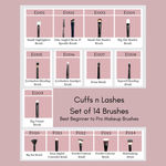 Buy CUFFS N LASHES Makeup Brushes, Set Of 14 - Purplle
