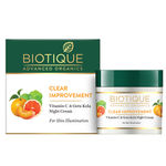 Buy Biotique Advanced Organics Clear Improvement Vitamin C & Gotu Kola Night Cream (50 g) - Purplle