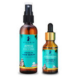 Buy Pilgrim Skin & Hair Revitalizing Serum Combo | Deep Moisturization | Enhances natural glow | Improves Elasticity | Vitamin C Night Serum 30ml, Argan Oil Hair Serum 100ml | Korean Beauty Secrets | For Men & Women - Purplle