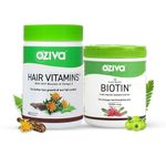 Buy OZiva Gorgeous Hair Routine (OZiva Plant Based Biotin. 10,000+ mcg + OZiva Hair Vitamins ) - Purplle