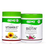 Buy OZiva Stronger and Thicker Hair Routine (Vitamin E Capsules + Plant Based Biotin) 125 gm - Purplle