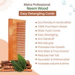 Buy Matra Professional Pure Neem Wood Comb for Easy Detangling | Wide Tooth Neem Comb for Hair Growth & Anti Dandruff | Shower & Shampoo Neem Wooden Comb for Women & Men | All Hair Types | Eco Friendly - Purplle