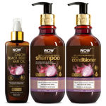 Buy WOW Restore & Rejuvenate Hair Care Kit (Shampoo + Hair Conditioner + Hair Oil)-650 ml - Purplle