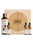 Buy Vedix Base+Booster Oil Combo For Hair Fall | Tavas For Oily Scalp | Customised Ayurvedic Hair Fall Oil | 4 Product Kit - 1 Base Oil + 3 Booster Oils (Amla, Bhringraj, Brahmi) - Purplle