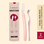 Buy Carmesi Women's Facial Hair Removal Combo | Pack of 1 Facial Razor & 1 Eyebrow Razor | Instant & Painless Hair Removal | Eyebrows, Upper Lip, Peach Fuzz, Sideburn, Forehead - Purplle