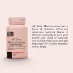 Buy SheNeed All Time Multivitamins and Minerals for women & girls- for Everyday Nutrition, Mental health & Energy – 60 Tablets - Purplle