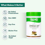 Buy OZiva Plant Based Omega 369 for skin, heart, & joint support, 60 Veg Capsules - Purplle