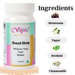 Buy Vigini Natural Non Habit Forming Melatonin 10mg Tagar Chamomile Vitamin B6 Promote Peaceful Deep Sleeping Reduce Stress, Healthy Sleep Aid Relaxation Cycle 30 Caps - Purplle